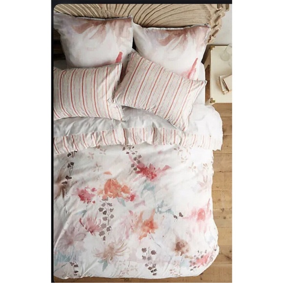 Anthropologie Lelie Queen Size Duvet Cover Floral New In Package - Picture 3 of 5